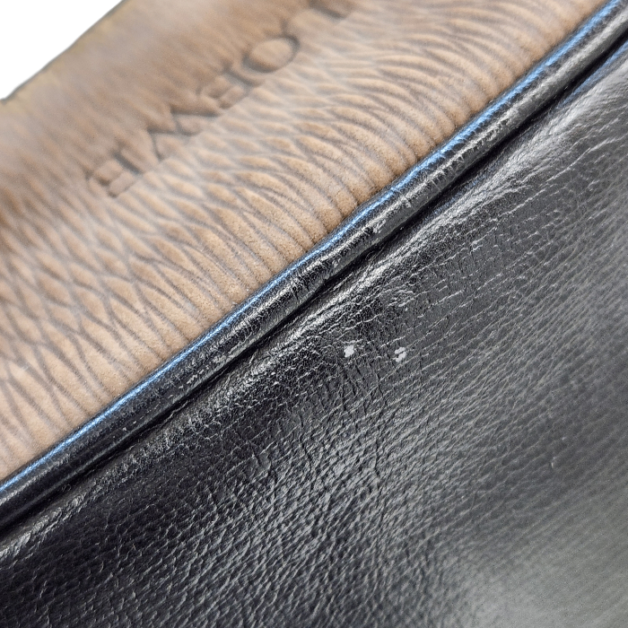 LOEWE ロエベ ベラスケス ハンドバッグ レディース レザー バニティ 化粧ポーチ ツイスト金具 ブラック/ブラウン 中古 T1