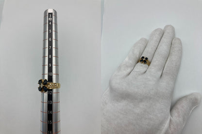 K18 サファイア1.50ct ダイヤ0.23ct クローバー リング 11号 中古 D4