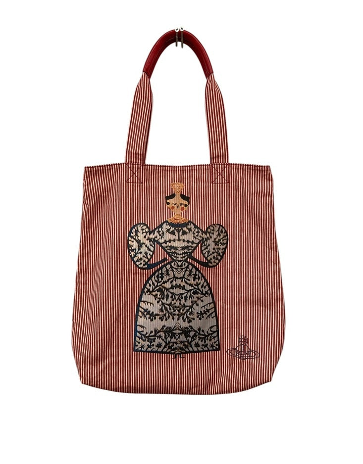 Vivienne Westwood ヴィヴィアンウエストウッド バンボリーナ ストライプ トートバッグ 中古 D4