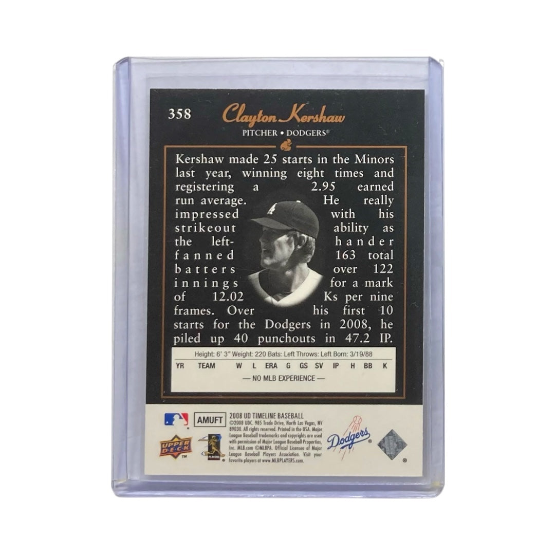 UPPER DECK MLBカード TIMELINE CLAYTON KERSHAW DODGERS #358 中古 IT2