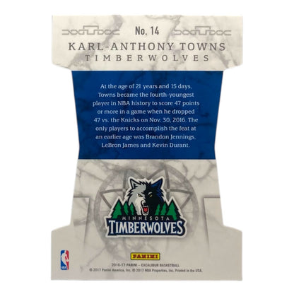 PANINI NBAカード EXCALIBUR DIE CUT KARL-ANTHONY TOWNS TIMBERWOLVES #14 中古 IT2