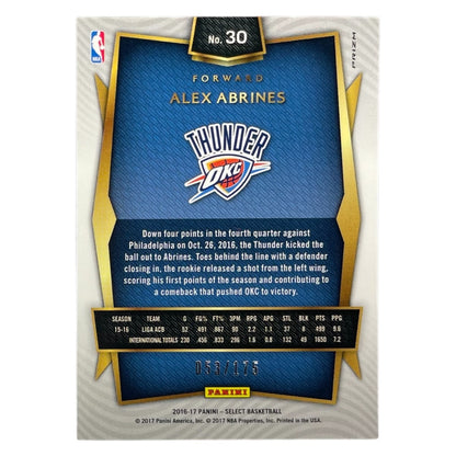 PANINI NBAカード SELECT PRIZM ALEX ABRINES THUNDER /175 #30 中古 IT2