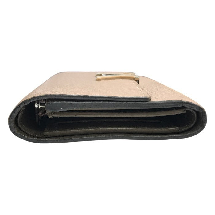 LOUIS VUITTON ルイヴィトン ポルトフォイユカプシーヌ コンパクト 財布 レディース 三つ折り ロゴ マグノリア M62156 中古 T1