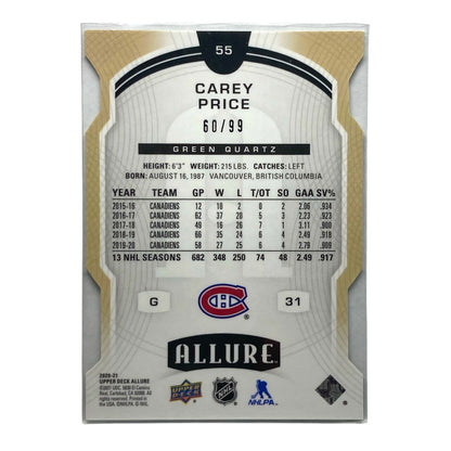 UPPER DECK NHLカード ALLURE CAREY PRICE CANADIENS 60/99 #55 中古 IT2