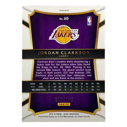 PANINI NBAカード SELECT PRIZM JORDAN CLARKSON LAKERS /149 #65 中古 IT2
