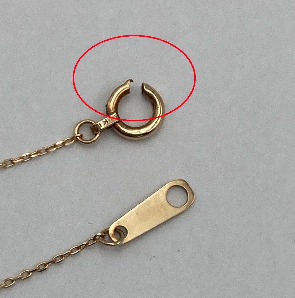 K10 3粒 人工石 ネックレス 中古 D4