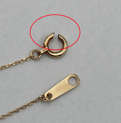 K10 3粒 人工石 ネックレス 中古 D4