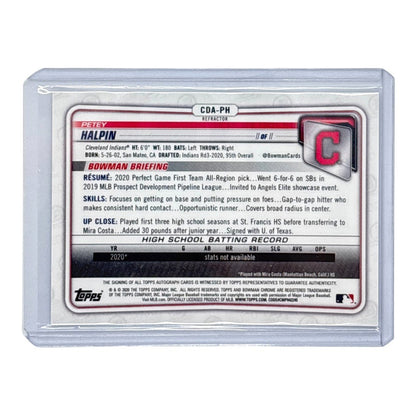 TOPPS MLBカード BOWMAN CHROME 1ST PETEY HALPIN CLEVELAND INDIANS /499 #CDA-PH 中古 IT1