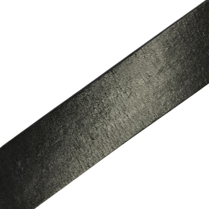 EMPORIO ARMANI エンポリオアルマーニ ベルト メンズ レザー ロゴ トップ式 プレートバックル シルバー/ブラック 46サイズ 中古 T1