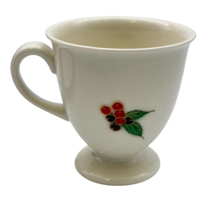 陶あん 小川珈琲 京焼 清水焼 カップ＆ソーサー 白 珈琲の花 No.8051 コーヒー 洋食器 おしゃれ 花柄 中古 W1