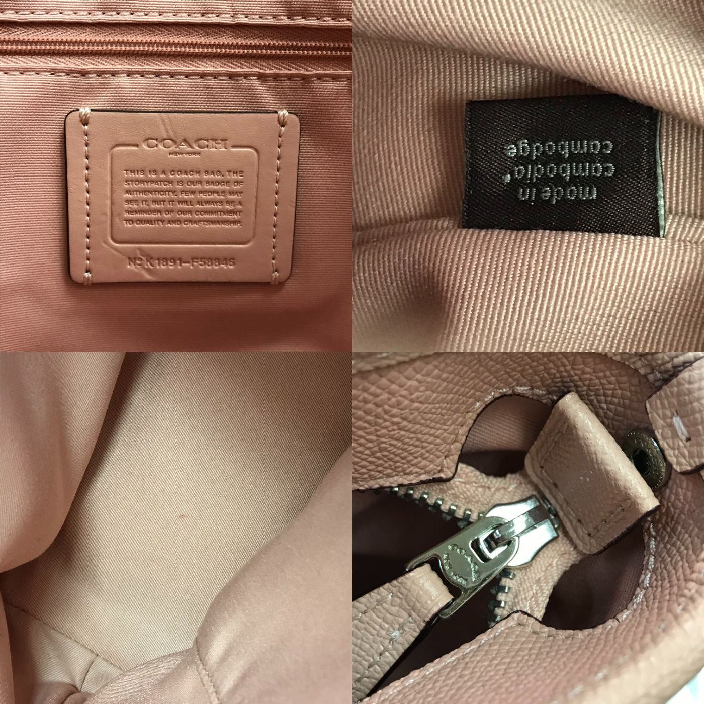 COACH コーチ トートバッグ レディース レザー 大きめサイズ ハンドバッグ ショルダー ピンク F58846 中古 T1