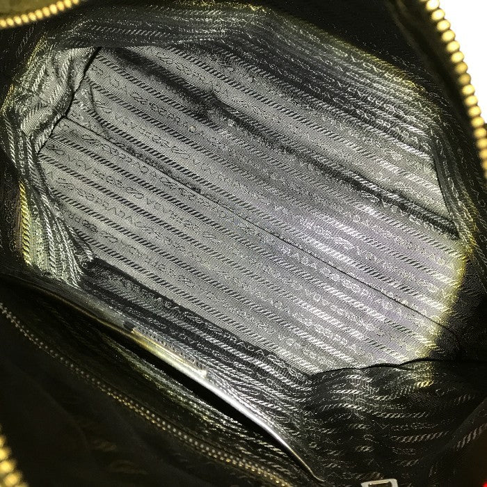 PRADA プラダ ハンドバッグ レディース 2way ショルダー カモフラージュ 迷彩柄 ナイロン 斜め掛け 三角プレート カーキグリーン 中古 T1