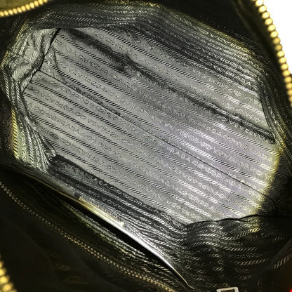 PRADA プラダ ハンドバッグ レディース 2way ショルダー カモフラージュ 迷彩柄 ナイロン 斜め掛け 三角プレート カーキグリーン 中古 T1