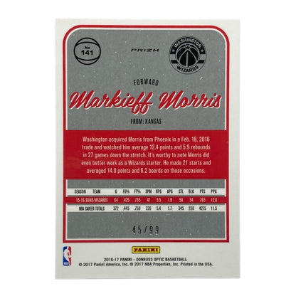 PANINI NBAカード DONRUSS OPTIC PRIZM MARKIEFF MORRIS WASHINGTON WIZARDS /99 #141 中古 IT2