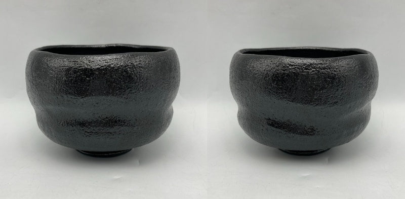 林陶造 一双茶碗 黒楽 銘「洗心」 赤楽 銘 「知足」 前大徳寺柳生紹尚書付 中古 D4
