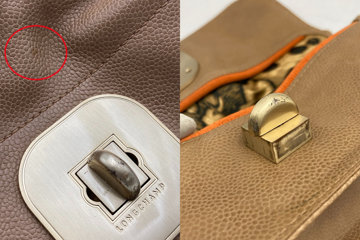 LONGCHAMP ロンシャン レザー ターンロック ショルダーバッグ 中古 D4