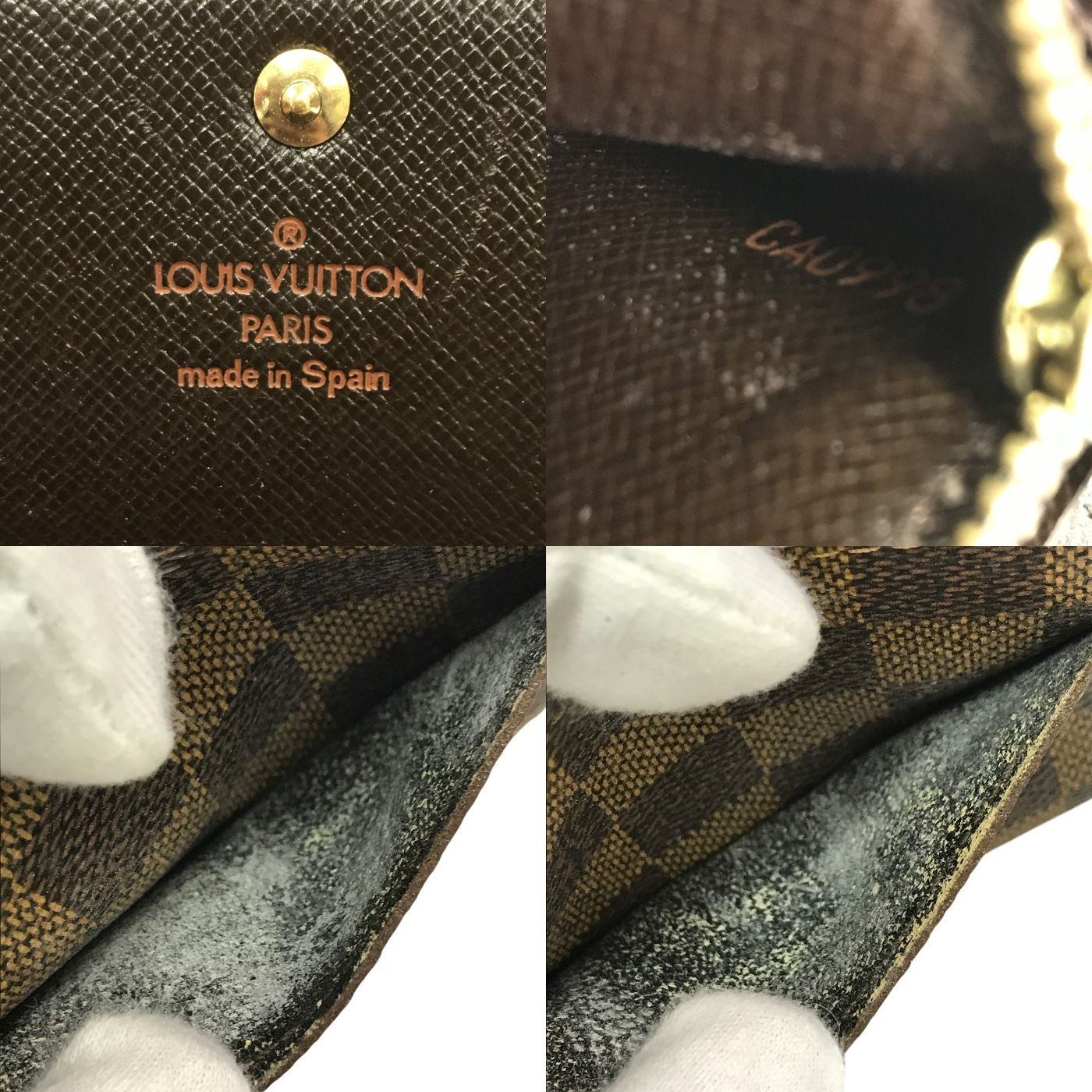 LOUIS VUITTON ルイヴィトン ダミエ エベヌ ポルトフォイユサラ 長財布 2つ折り 旧型 ブラウン N61734 中古 T1