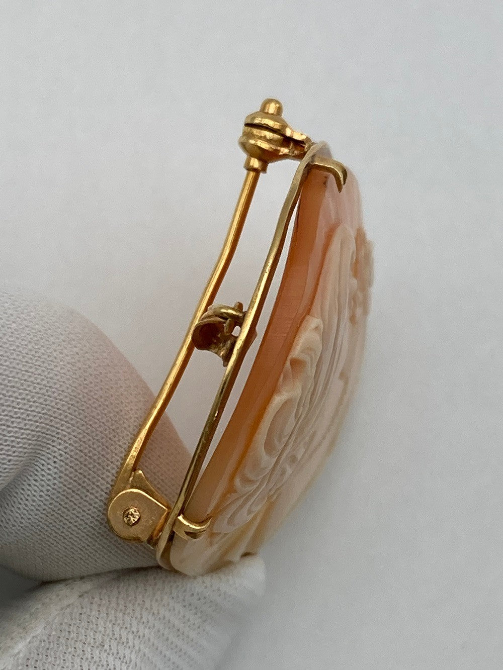 K18 シェルカメオ ブローチ 女性の横顔 中古 4