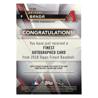 TOPPS MLBカード FINEST ANTHONY BANDA ARIZONA DIAMONDBACKS #FA-ABA 中古 IT2