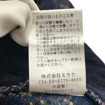 DAMA collection ダーマ・コレクション ケーブルニット ワンピース S チェック柄 レディース 秋 冬 ネイビー 中古 W４