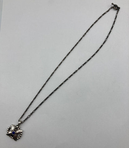 GEORG JENSEN ジョージジェンセン 1998年 ヘリテージ イヤーネックレス SV925 ラピスラズリ 中古 D4