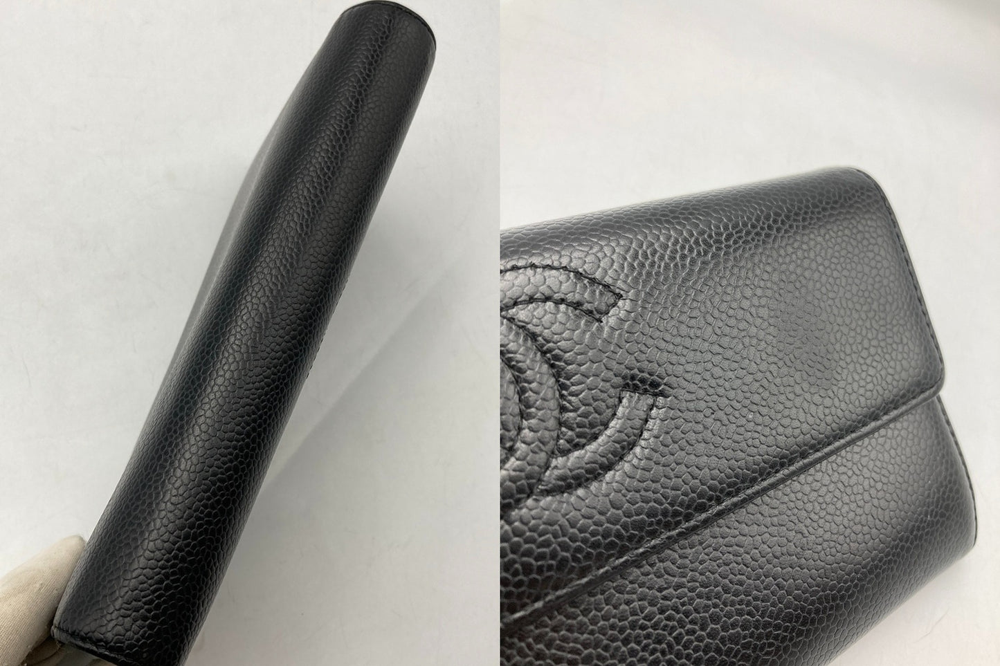 CHANEL シャネル キャビアスキン ココマーク 長財布 ブラック 中古 D4