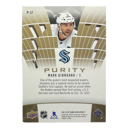 UPPER DECK NHLカード SP GAME USED MARK GIORDANO SEATTLE KRAKEN /150 #P-37 中古 IT2