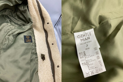Mr.GENTLEMAN ミスタージェントルマン ボアモッズコート カーキ メンズ ML14F-CO01 中古 D4