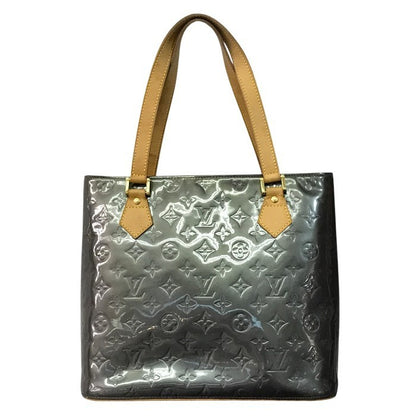 LOUIS VUITTON ルイヴィトン ヴェルニ ヒューストン トートバッグ レディース ハンドバッグ エナメル グレー 中古 T1