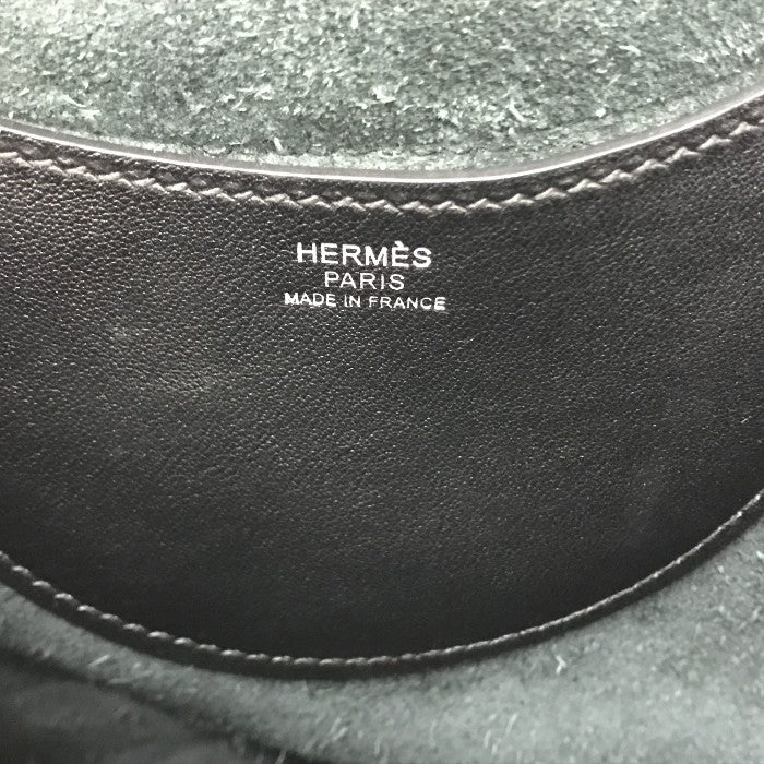 HERMES エルメス インザループ 18 トートバッグ レディース トリヨンクレマンス レザー ハンドバッグ コンパクト シルバー金具 ノワール 中古 T1