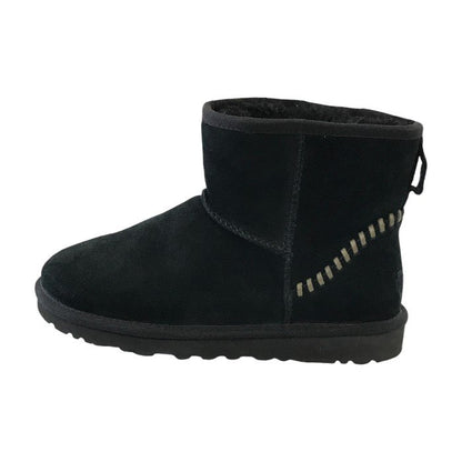 UGG アグ クラシック ミニ デコ スエード ブーツ メンズ レディース ステッチ ムートン スウェード ブラック 25cm 1115565 中古 T1