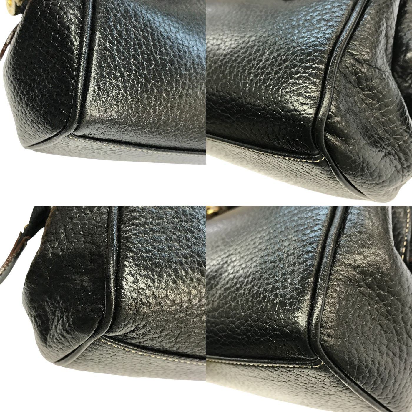 PELLE BORSA ペレボルサ PICOLO IN MILANO ボストンバッグ レディース レザー ミニサイズ ショルダーバッグ ブラック 中古 T1