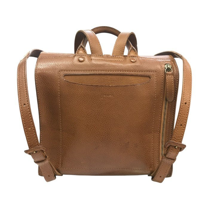 genten ゲンテン トスカ 封筒型 リュック レディース レザー 無地 B5収納可 フック付き ブラウン 中古 T1