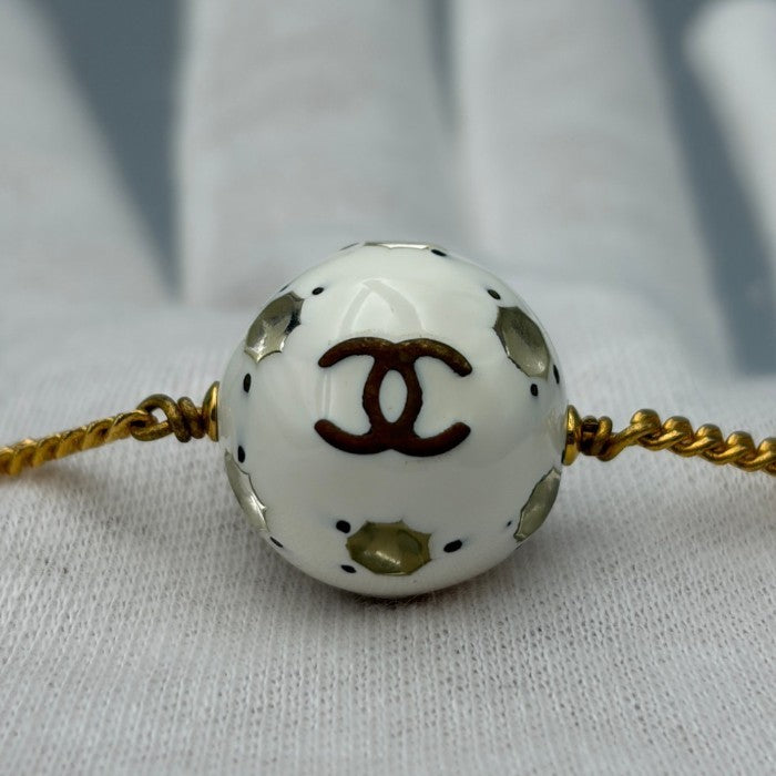 CHANEL シャネル ココマーク ボール ネックレス アクセサリー ジュエリー おしゃれ レディース ブランド 中古 W４