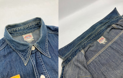 ジョー マッコイ 8HOUR UNION ワッペン 半袖 デニムシャツ メンズ 中古 D4