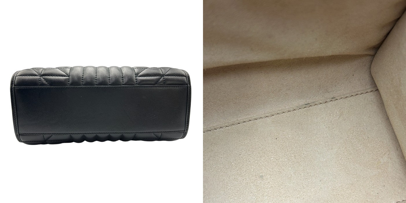 GUCCI グッチ GGマーモント スモール トートバッグ 681483 鞄 レザー 本革 レディース チェーン ブラック 中古 W４