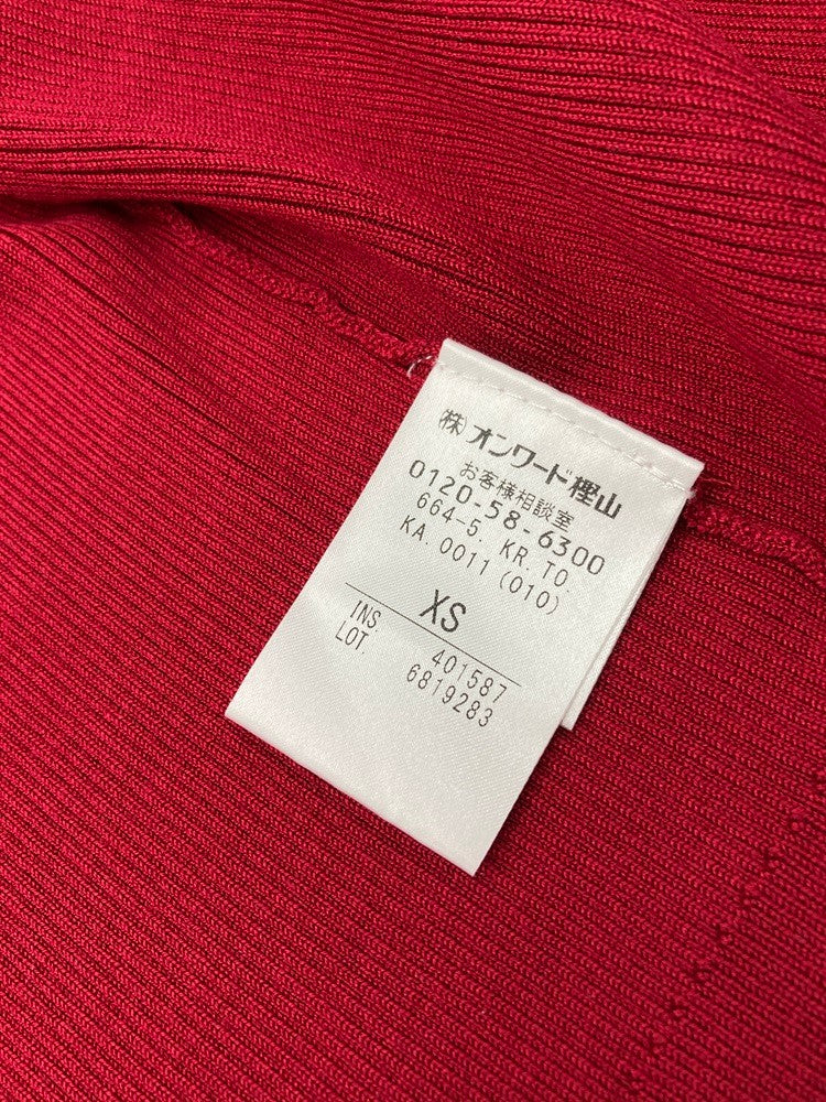 TOCCA トッカ シルク混 カーディガン サイドリボン 401587 サイズXS ボルドー 中古 D4