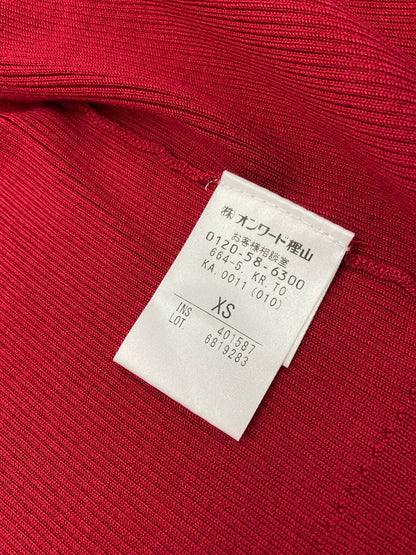 TOCCA トッカ シルク混 カーディガン サイドリボン 401587 サイズXS ボルドー 中古 D4