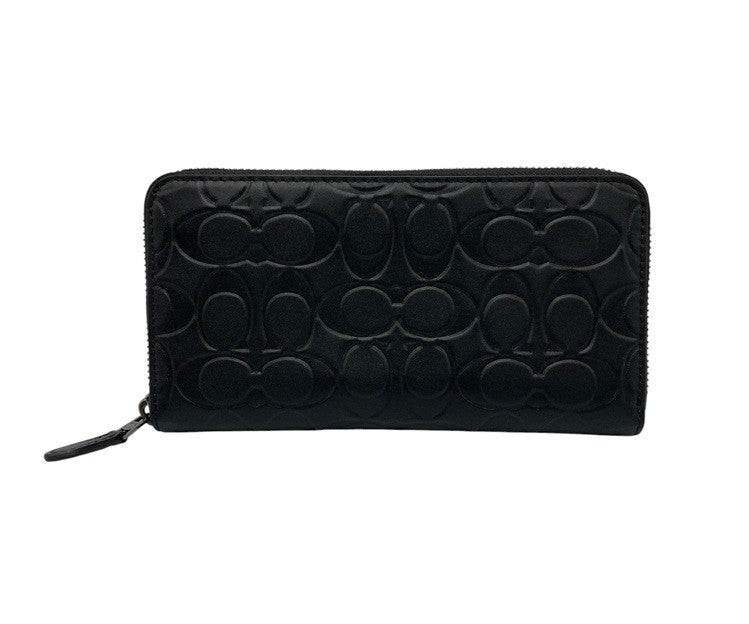 COACH コーチ エンボスド シグネチャー アコーディオン ジップウォレット CE551 長財布 メンズ 中古 D4