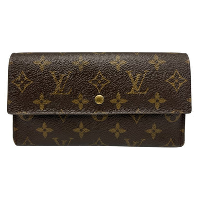 LOUIS VUITTON ルイヴィトン モノグラム ポルトトレゾール・インターナショナル 長財布 M61215 財布 ブランド メンズ レディース ブラウン 中古 W４
