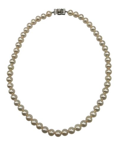 シルバー 7mmパール ネックレス 中古 D4