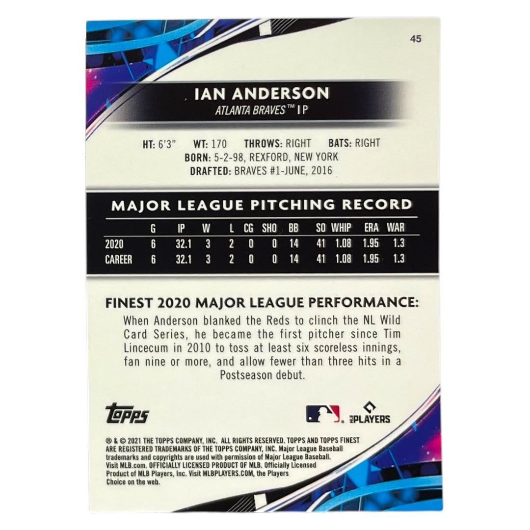 TOPPS MLBカード FINEST IAN ANDERSON ATLANTA BRAVES /75 #45 中古 IT2