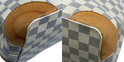 LOUIS VUITTON ルイヴィトン ダミエ アズール ハムステッドMM ハンドバッグ ホワイト N51206 鞄 ブランド レディース トートバッグ 中古 W４