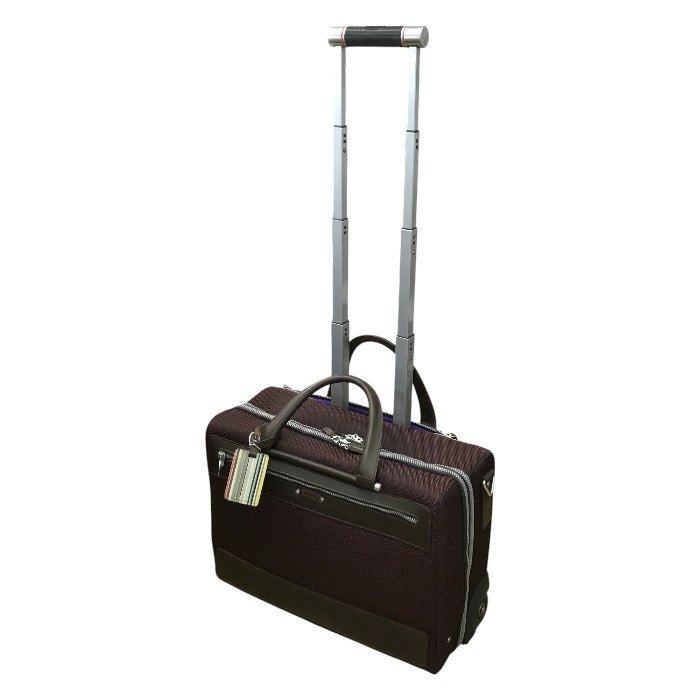 Paul Smith ポールスミス キャリーケース メンズ スーツケース 2way ショルダーバッグ ビジネス トラベル 旅行 ACE製 ヘリンボーン レッド系 中古 T1