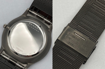 SKAGEN スカーゲン SUNDBY TITANIUM＆チャコールスチールメッシュウォッチ 233XLTTN 中古 D4