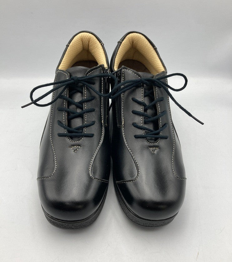 PIERRE RICCI ピエールリッチ 山羊革 4E 軽量 エアウォーキングシューズ ブラック サイズ24.0cm 中古 D4