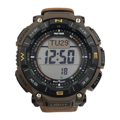 CASIO カシオ PRO TREK 腕時計 メンズ タフソーラー 電波 デジタル 登山 アウトドア コンパス コヨーテブラウン/ブラック PRG-340L-5JF 中古 T1
