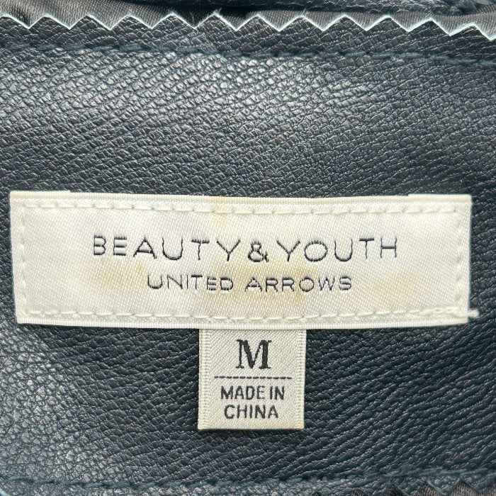 BEAUTY&YOUTH UNITED ARROWS シングルライダース ゴートレザージャケット メンズ M ビューティー＆ユース ユナイテッドアローズ 山羊革 ブラック 秋 アウター 中古 W４