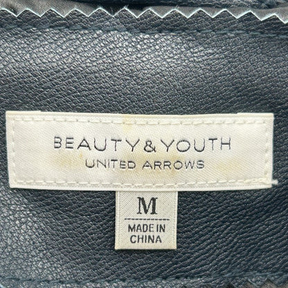 BEAUTY&YOUTH UNITED ARROWS シングルライダース ゴートレザージャケット メンズ M ビューティー＆ユース ユナイテッドアローズ 山羊革 ブラック 秋 アウター 中古 W４