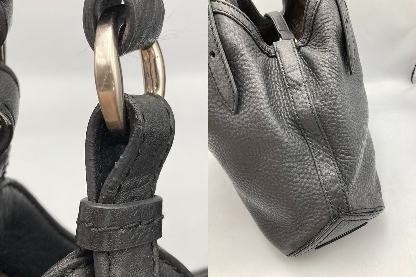 COLE HAAN コールハーン レザー トートバッグ レディース ブラック 中古 D4